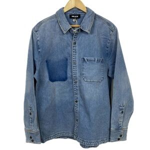 SER.O.YA Men’s Marcus Oversized Button Down Shirt Jacket Size XXL in Coastline